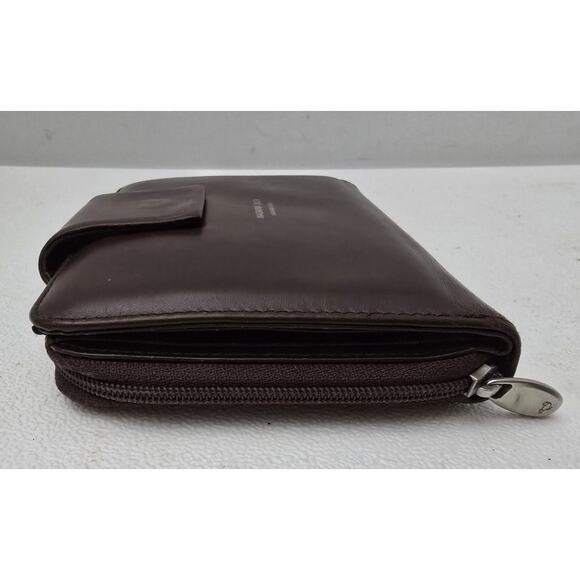 Mandarina Duck Bifold Zip Accordion Wallet Calfskin Leather Brown MD38 - Picture 7 of 12